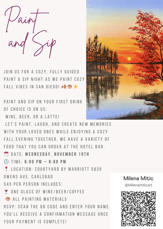 Paint and sip party, November 19th
